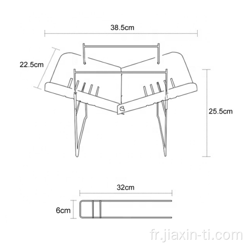 Foyer en titane net pour barbecues pliables